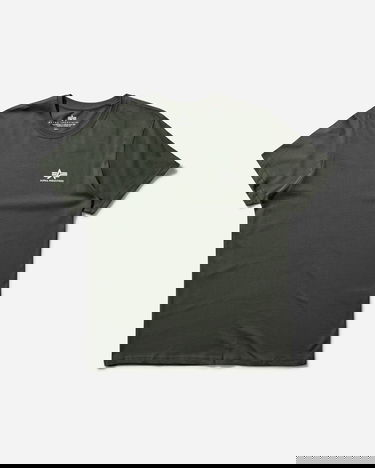 Tričko Alpha Industries T Small Logo Zelené | 188505-142, 4