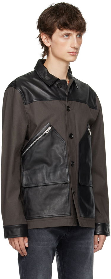 Bunda Paul Smith PS Paul Smith Paneled Leather Jacket Šedá | M2R-319YL-L21450, 1