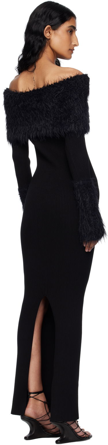 Šaty Jean Paul Gaultier Jean Paul Gaultier Ribbed Off-The-Shoulder Maxi Dress Čierna | 25/03-W-DR037-K005-00, 2