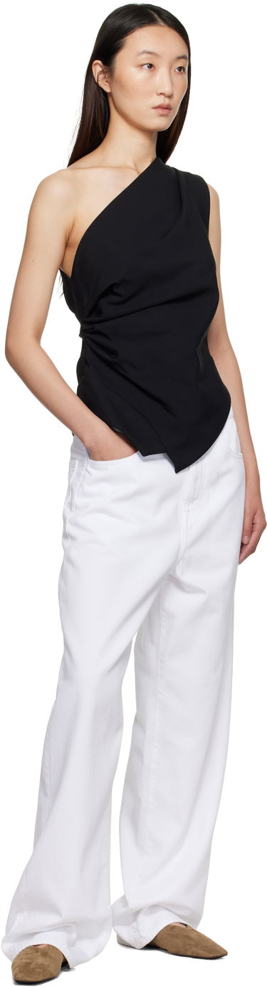 Tielko Róhe Róhe One-Shoulder Draped Top Čierna | 416-20-132, 3
