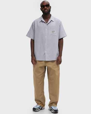 Košeľa Butter Goods Hickory Striped Short Sleeve Shirt Modrá | P20447, 1