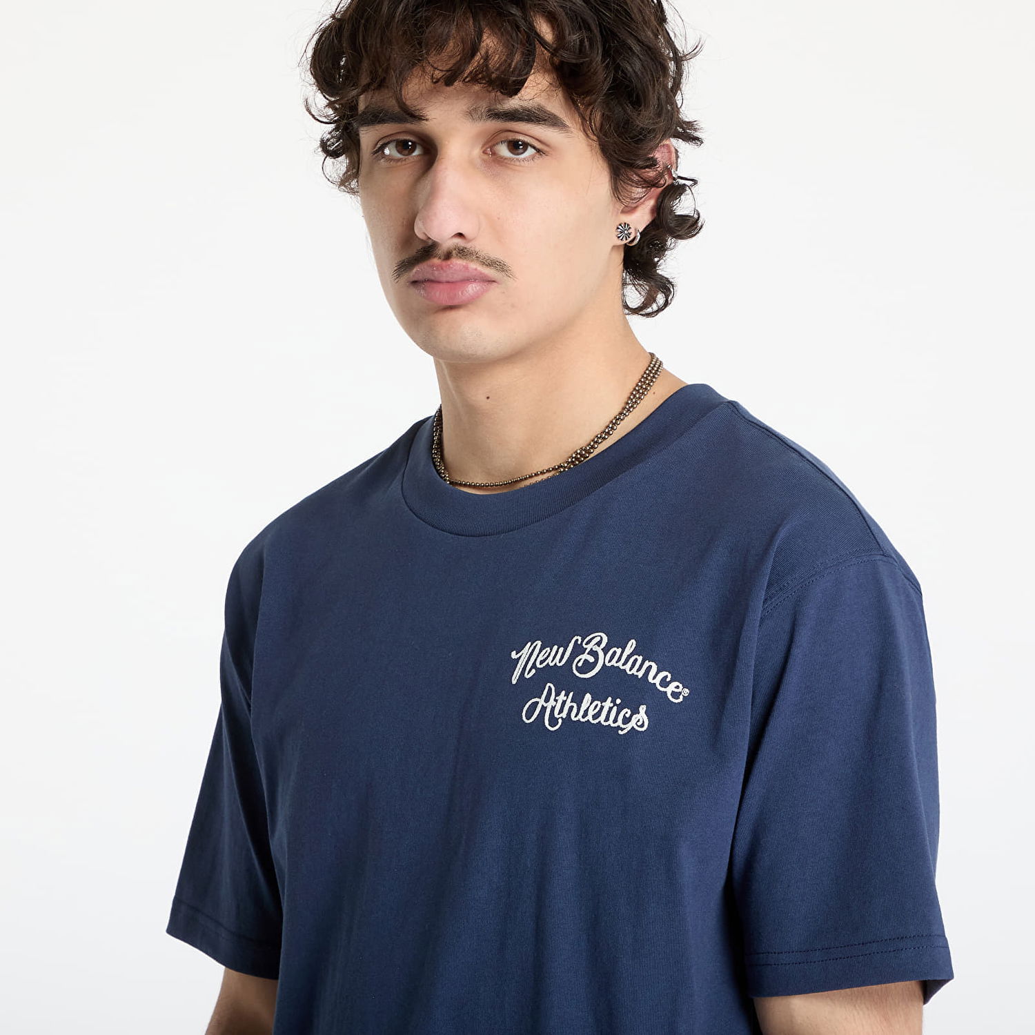 Tričko New Balance Relaxed League Athletics T-Shirt Navy | MT43556NNY, 1