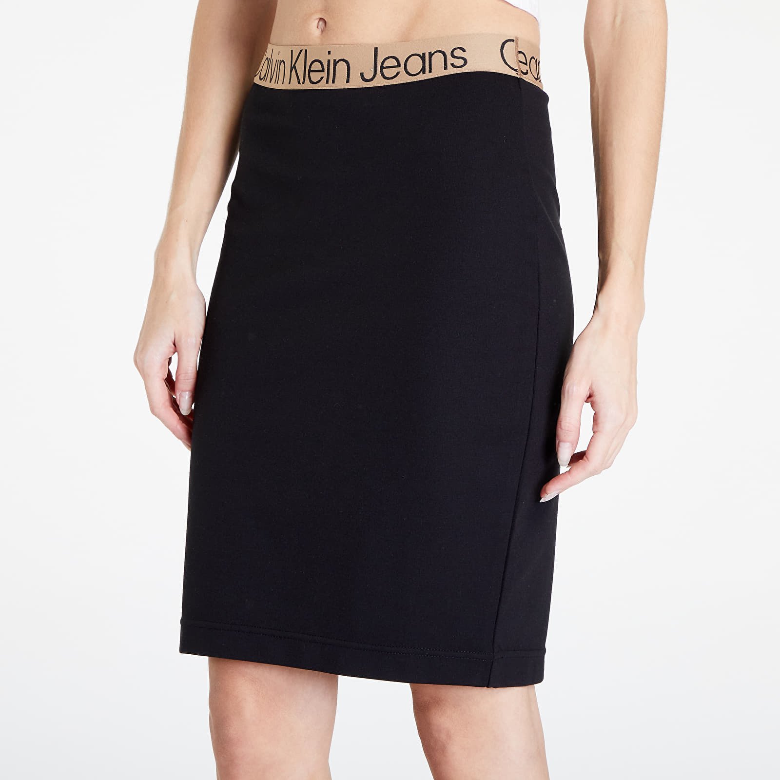 Jeans Milano Jersey Logo Tape Pencil Skirt Ck