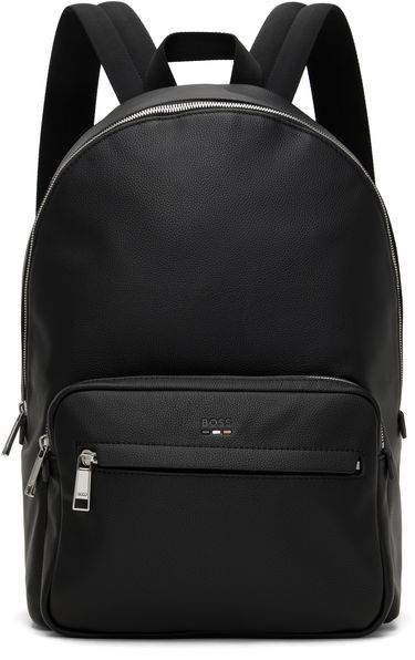 Batoh BOSS BOSS Pebble-Grained Faux-Leather Backpack Čierna | 50536499, 0