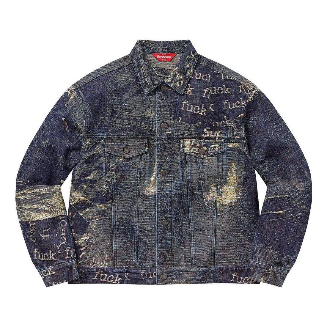Bunda Supreme Archive Denim Jacquard Trucker Jacket Modrá | SUP-SS23-236, 0