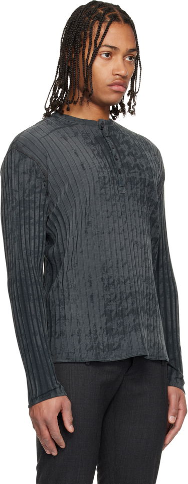 Tričko Diesel T-Ally-Pie Long Sleeve Patterned Ribbed Henley Šedá | A21589-0QKBU-02A, 1