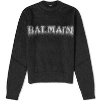 Balmain Brushed Mohair Logo Pullover Jumper