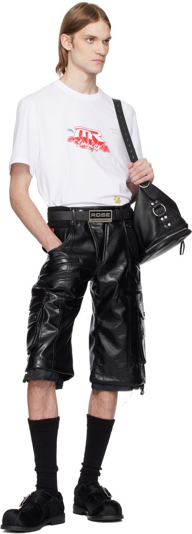 Šortky Martine Rose Martine Rose Faux-Leather Utility Shorts Čierna | 540LP02001, 4
