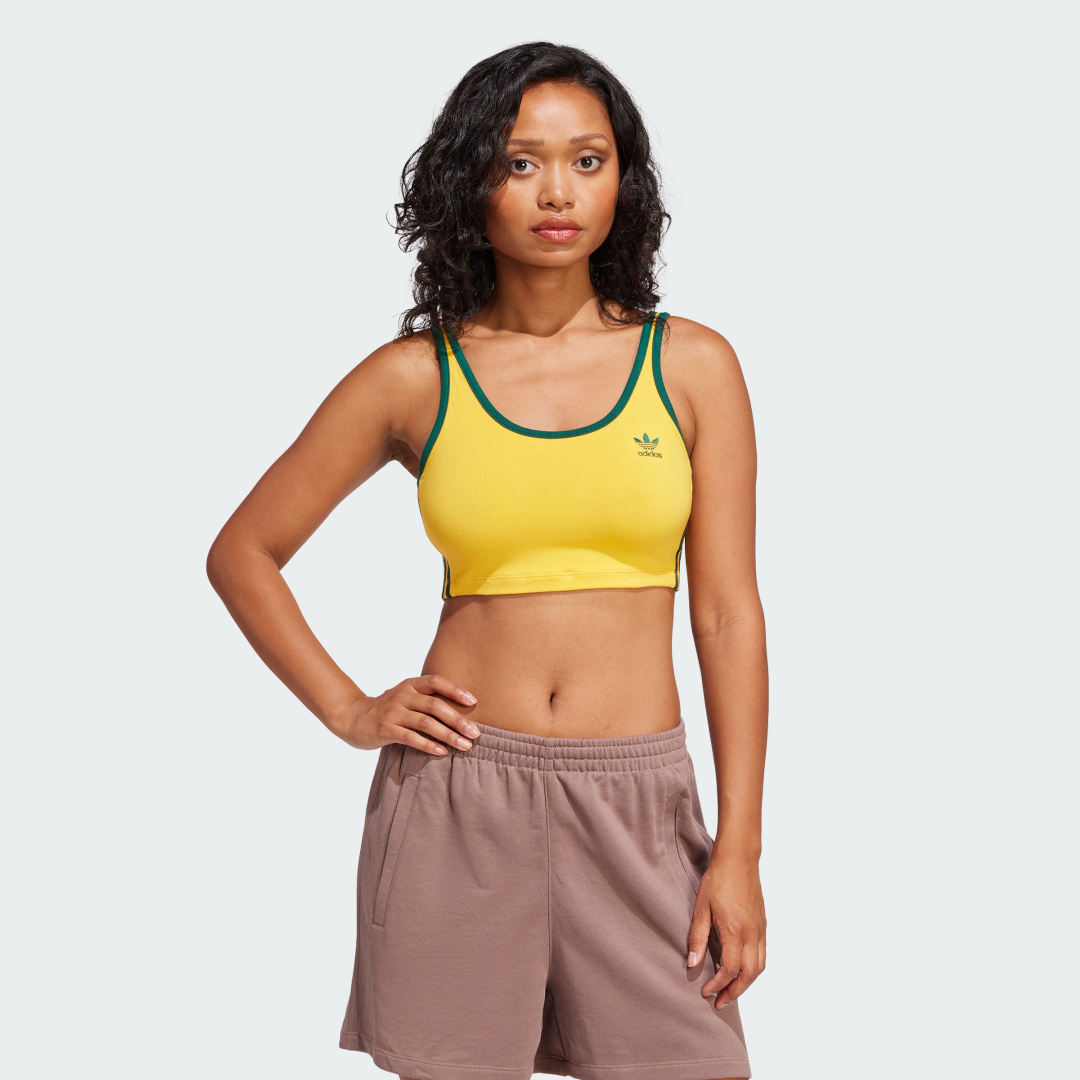 Podprsenka adidas Performance 3-Stripes Crop Sports Bra Žltá | JP2291, 0