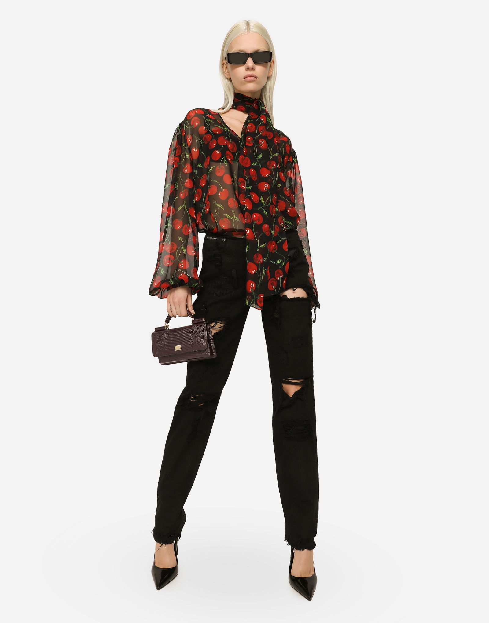 Iguana-print Mini Leather Bag