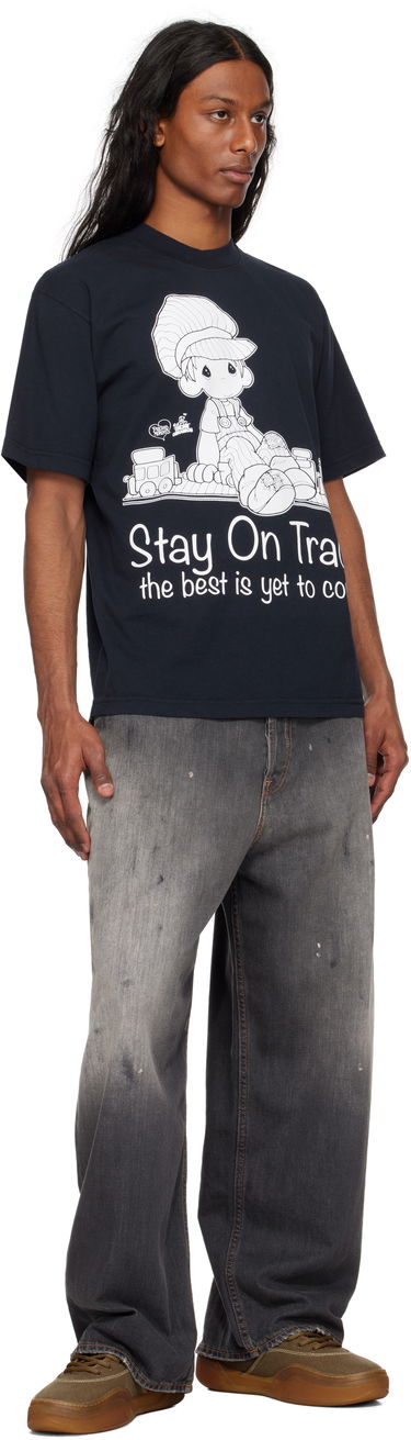 Tričko Online Ceramics Online Ceramics Precious Moments 'Stay On Track' T-Shirt Navy | Stay On Track Navy SS Tee, 3