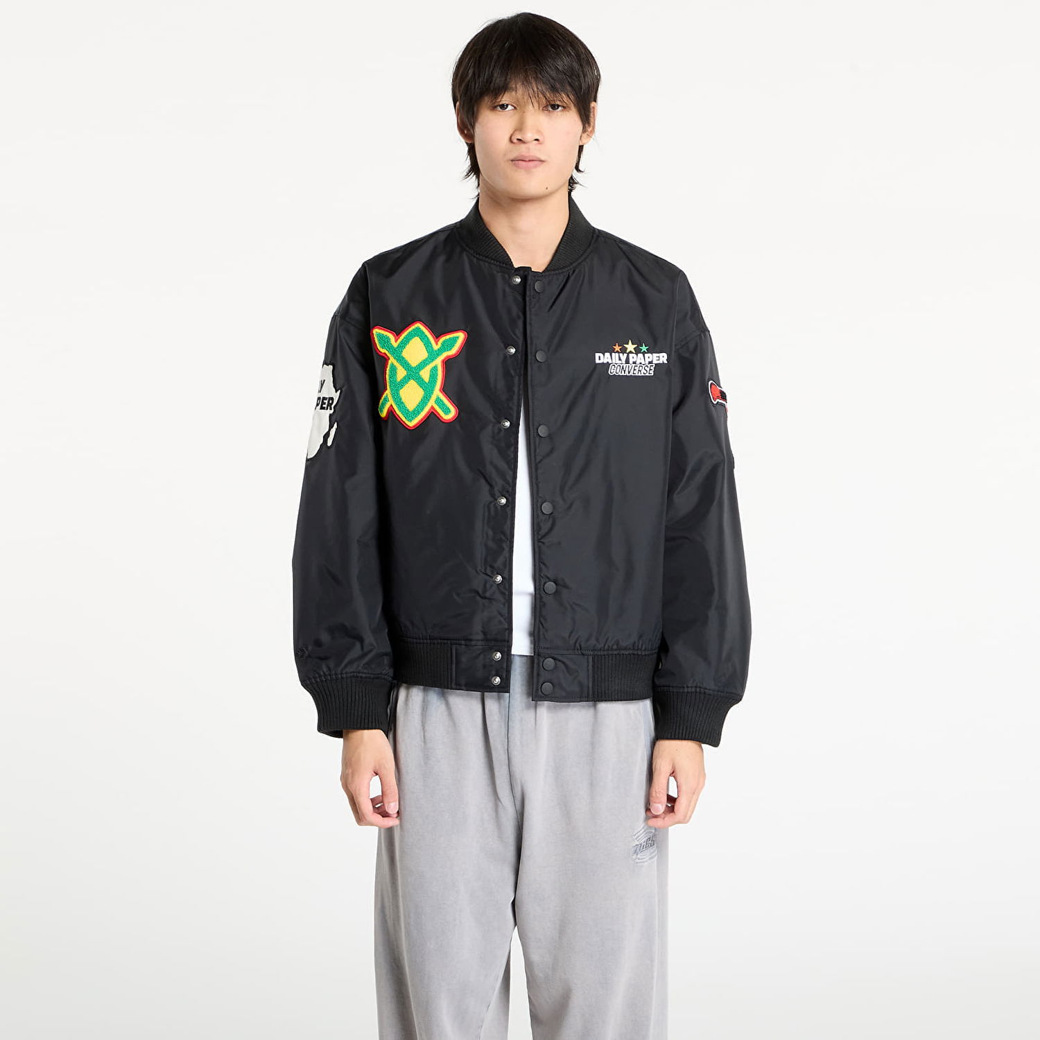 Bomber bunda Converse Converse x Daily Paper Stadium Jacket Čierna | 10028532-A01, 0