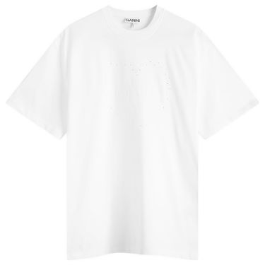 Tričko GANNI GANNI Heart Drop Shoulder T-Shirt, Size Large Biela | T4033-151, 0