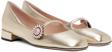 Tenisky a topánky Valentino Valentino Garavani Mary-Jane Ballerina Flats with Crystal Embellishment Metalická | 6W2S0LL7RKP, 3