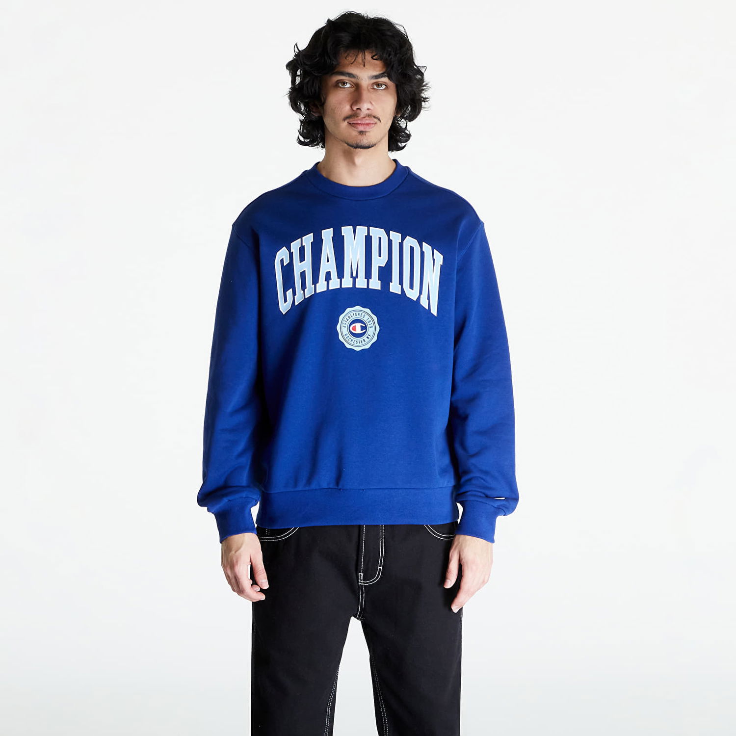 Mikina Champion Crewneck Sweatshirt Blue Modrá | 219839 CHA BS559, 0