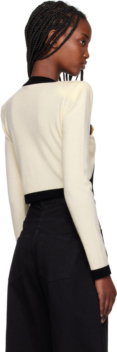 Sveter Balmain Balmain Knit Faux-Cardigan Sweater Biela | EF1KA120KH91, 2