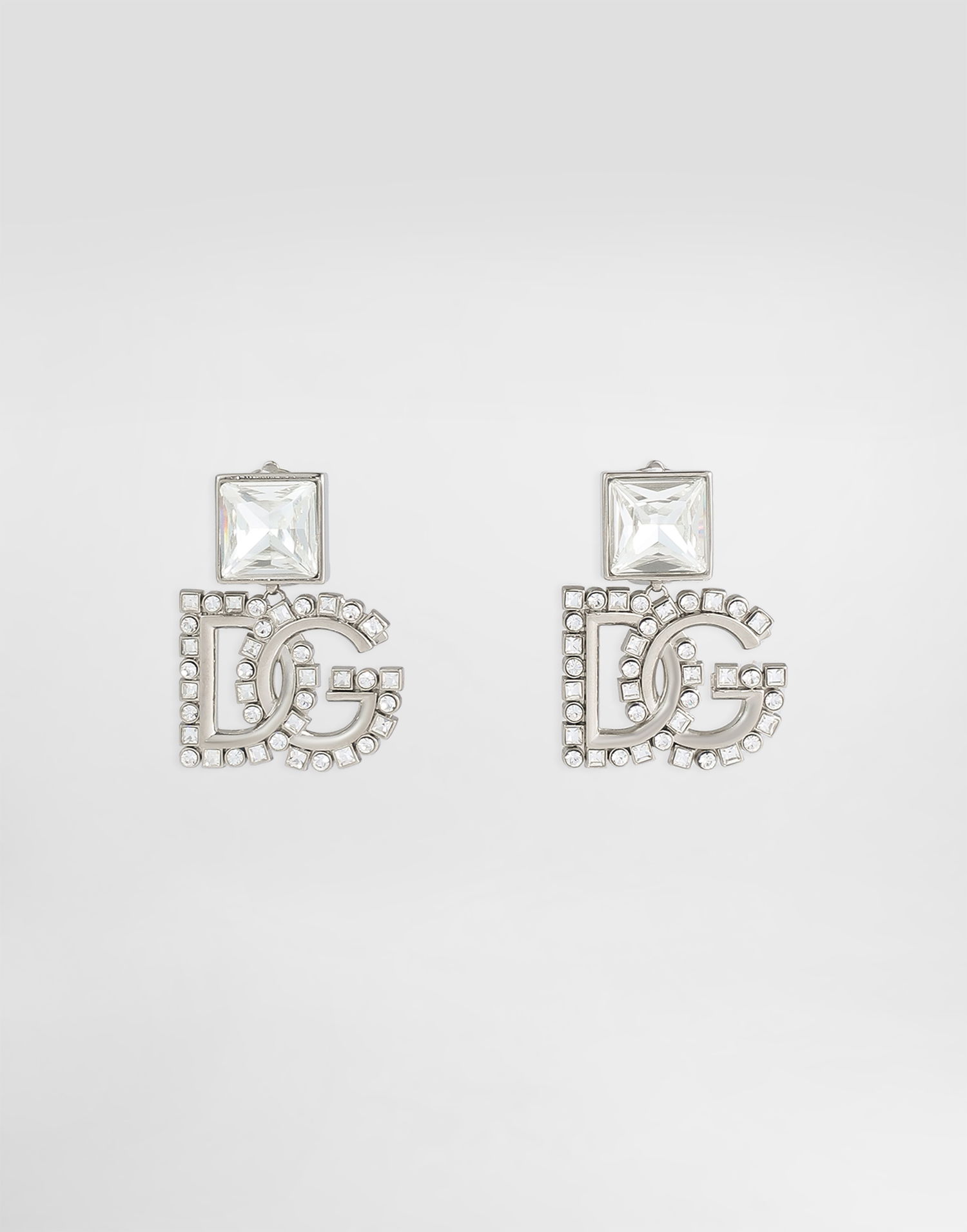 Náušnice Dolce & Gabbana Dolce & Gabbana DG Logo Rhinestone Earrings Metalická | WER2L1W111187655, 0