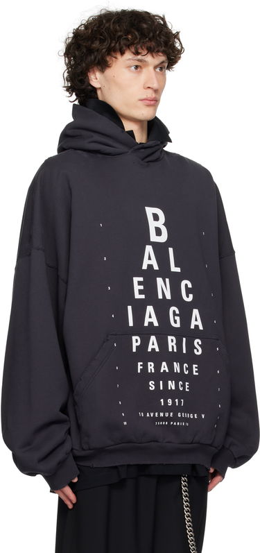 Mikina Balenciaga Optical Large Fit Hoodie Čierna | 803265TRVU7, 1