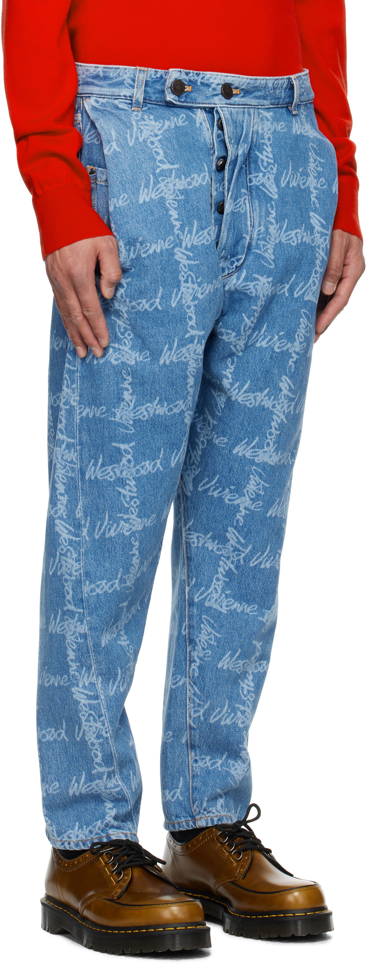 Džínsy Vivienne Westwood Vivienne Westwood Drunken Print Jeans Modrá | 3902000X-W014I-, 1