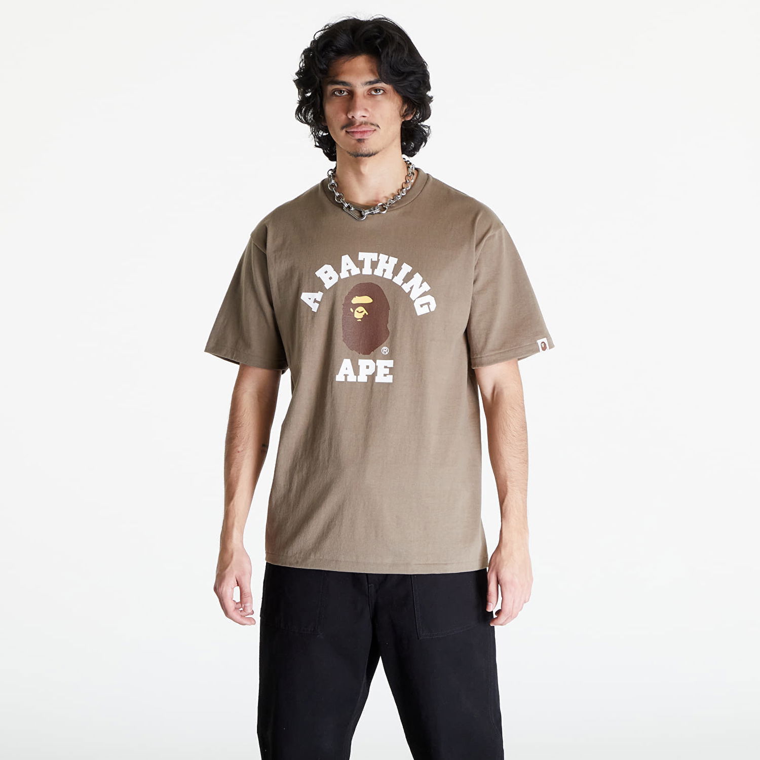 Tričko BAPE College Tee Hnedá | 001TEK301001M BRW, 0