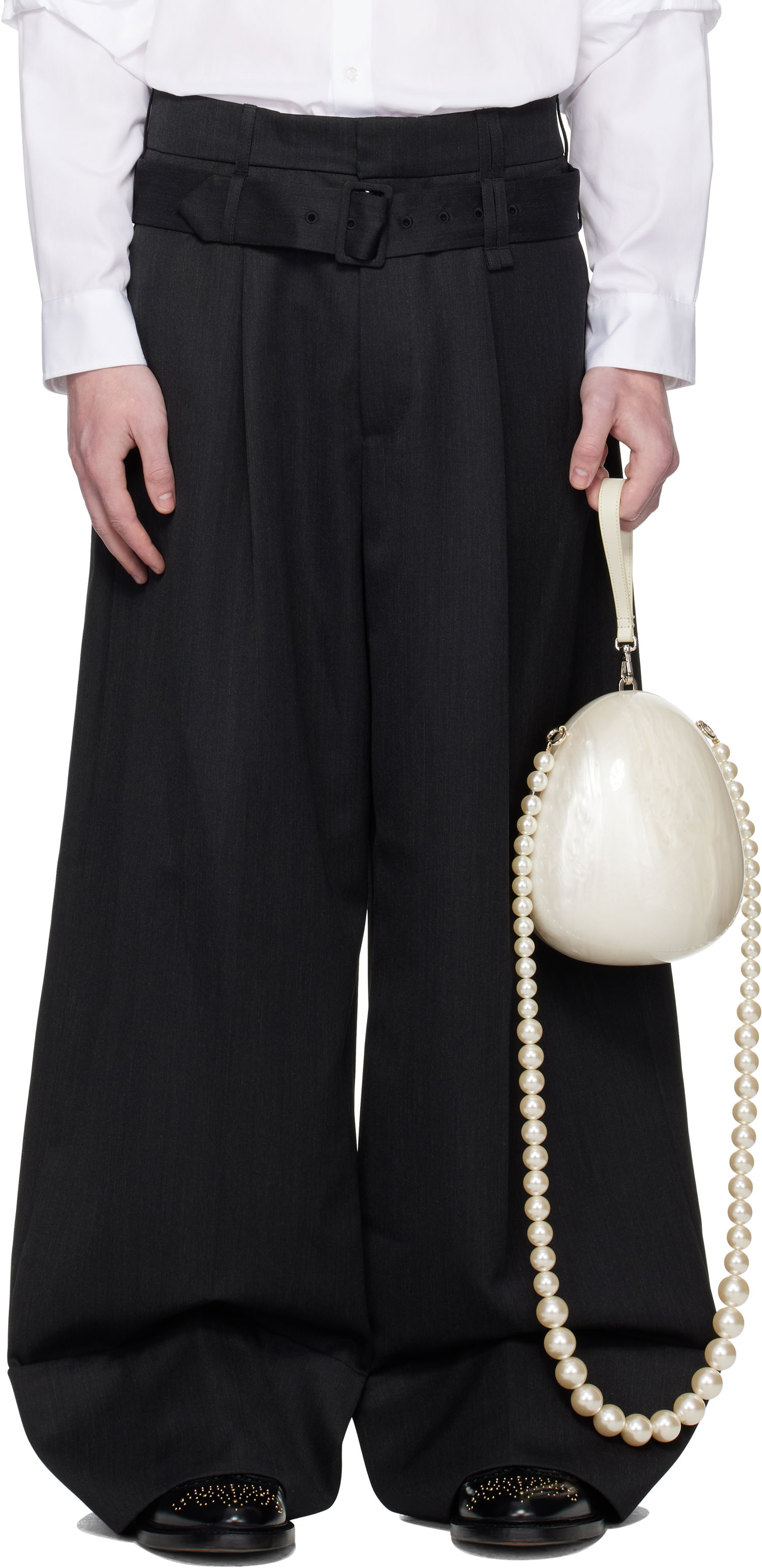 Nohavice Simone Rocha Simone Rocha Wide Leg Multi Belt Loop Trousers Čierna | 4159 1217, 0