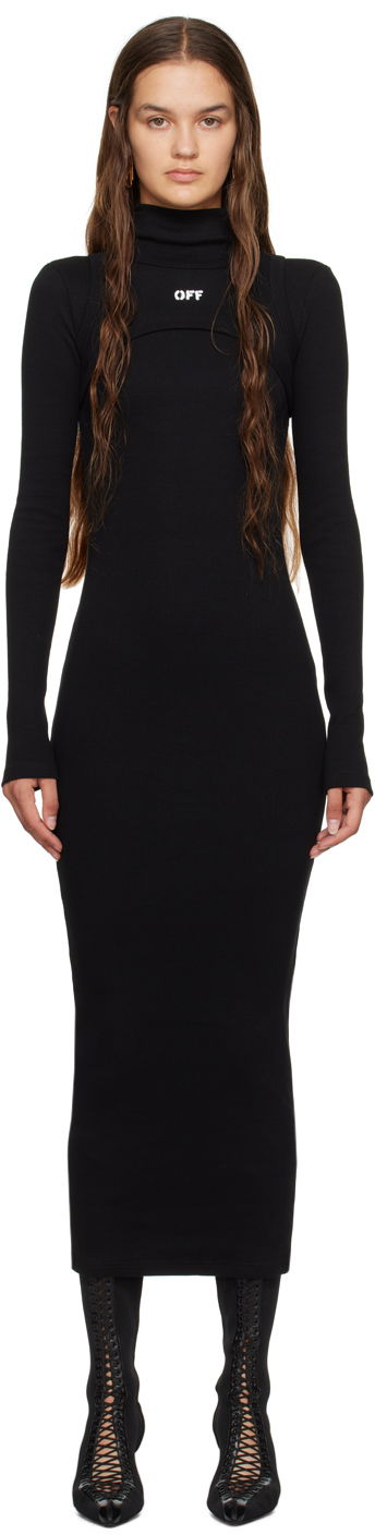 Šaty Off-White Black Off Stamp Maxi Dress Čierna | OWDB495F23JER0011001, 0