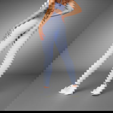Legíny adidas Performance Hyperglam Full-Length Ribbed Leggings Modrá | JE8820, 2