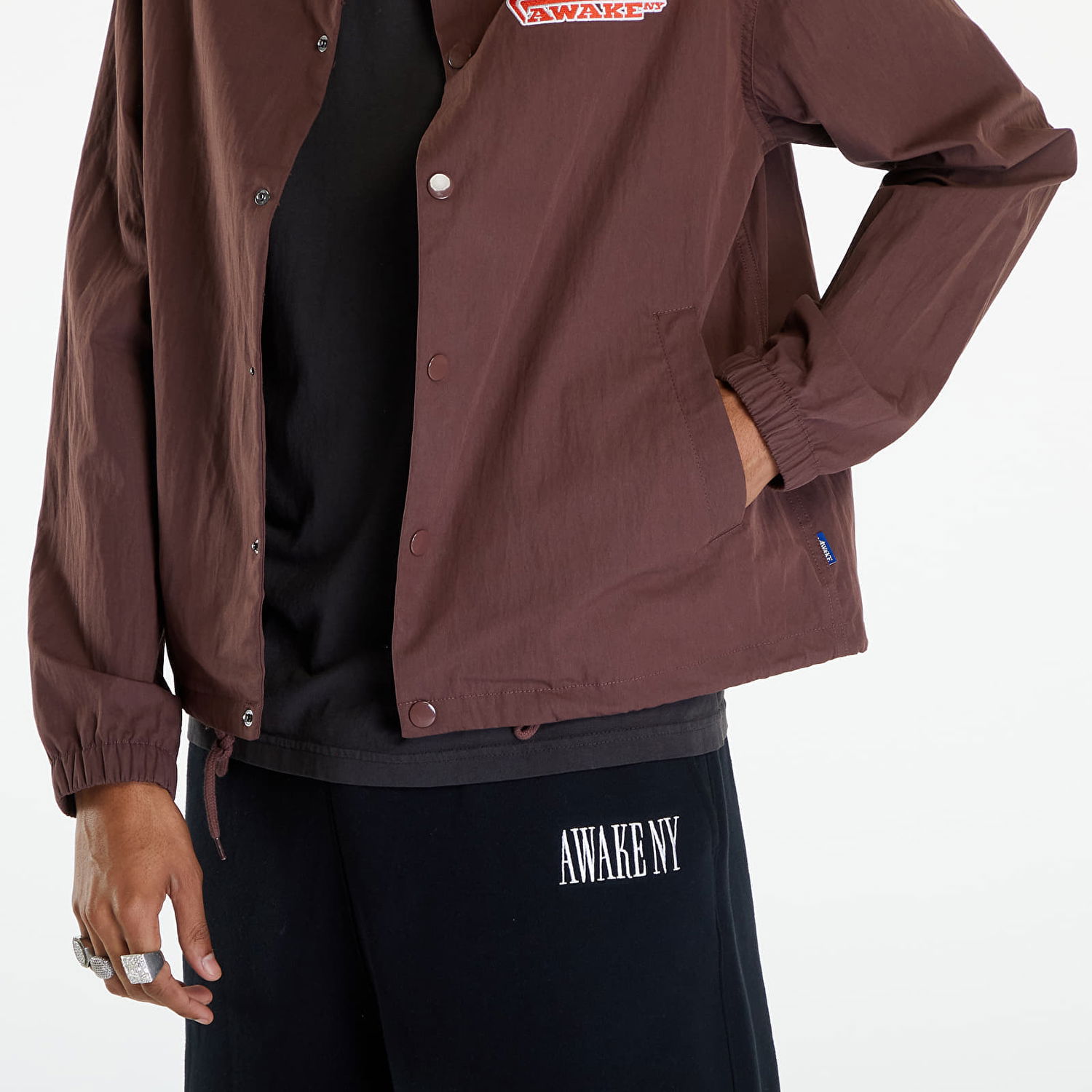 Bunda Awake NY 4 Wheeler Coaches Jacket Brown Hnedá | AWK-SP24-OT009-BRN, 1