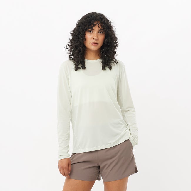 Tričko Salomon Shakeout Core Long Sleeve T-Shirt Biela | LC2476800, 0