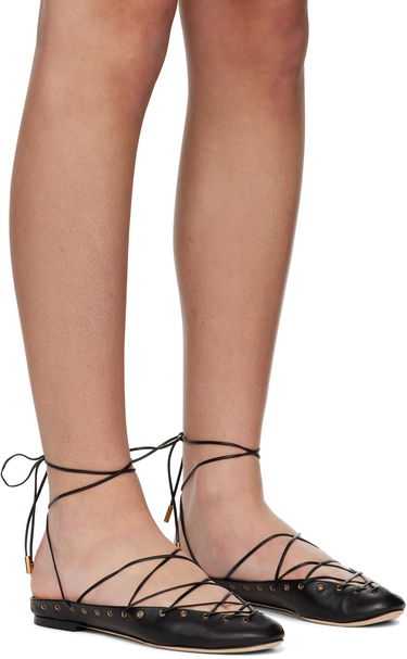 Tenisky a topánky CHLOÉ Chloé 'Chloé' Ghillies Ballerina Flats Čierna | CHC25U10BRI, 3
