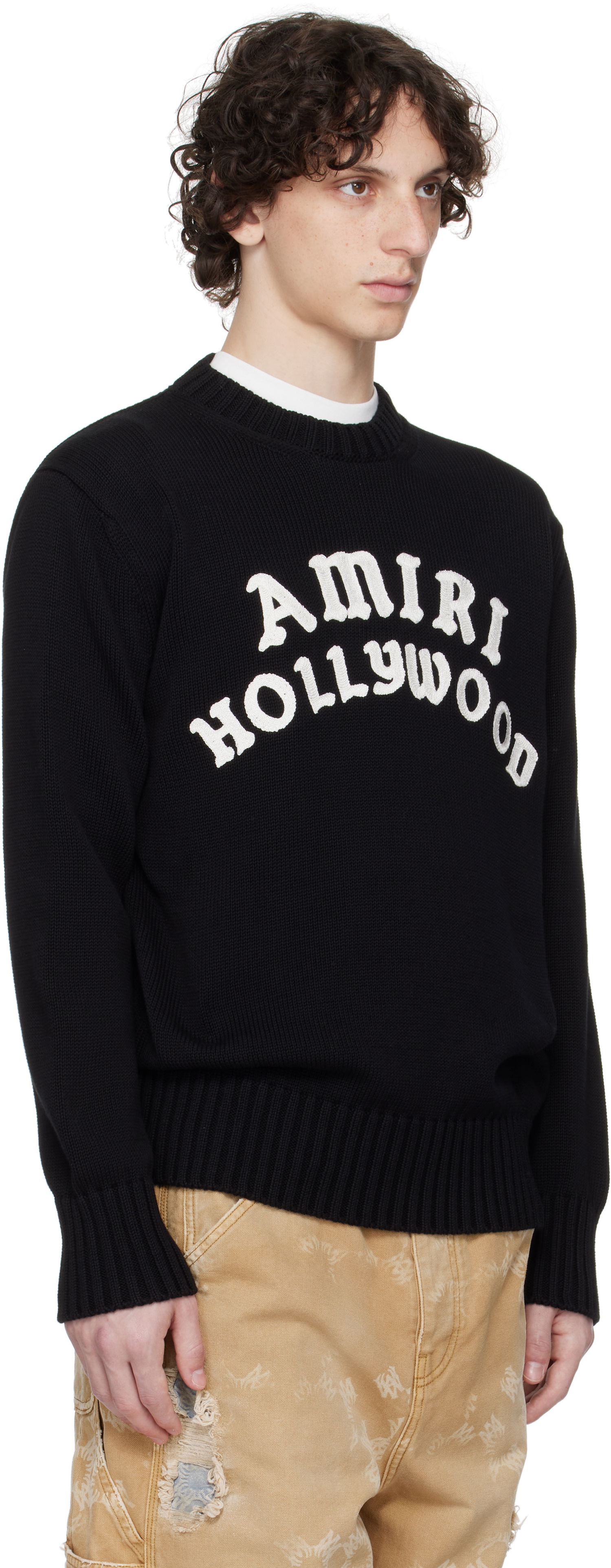 Sveter AMIRI Amiri Hollywood Crew Sweater Čierna | AMKNCW1094, 1