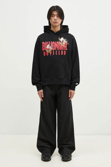 Mikina BILLIONAIRE BOYS CLUB Billionaire Boys Club Duck Embroidered Straight Logo Popover Hoodie Čierna | B24450, 4