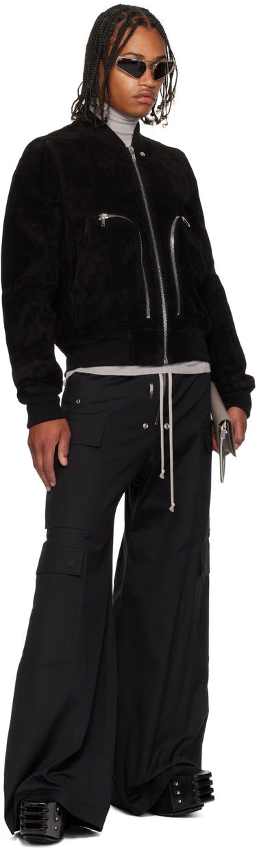 Bomber bunda Rick Owens Rick Owens Concordians Bauhaus Suede Flight Jacket Čierna | RU02E1749 LCS, 3