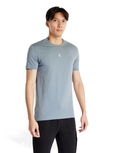 Tričko CALVIN KLEIN Micro Monologo Short Sleeve Tee Overcast Grey Šedá | J30J322466 PN6