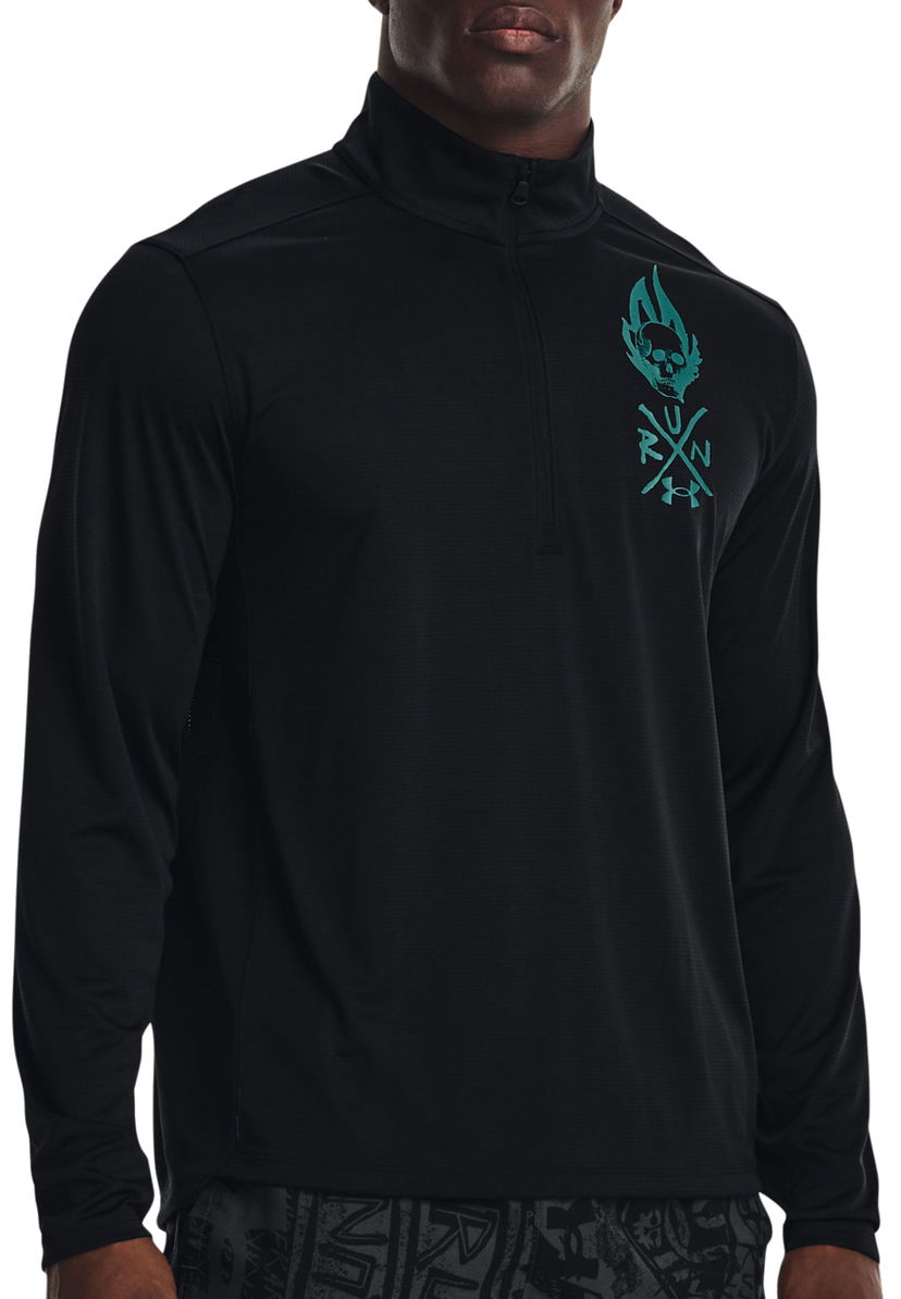 Mikina Under Armour Destroy All Miles Skull Graphic Long Sleeve Quarter-Zip Top Čierna | 1370333-001