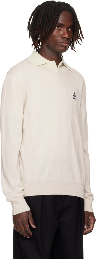 Sveter A.P.C. A.P.C. Gabin Anchor Logo Knit Sweater Béžová | COGDK-H23412, 1