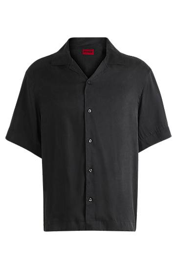 Košeľa BOSS Loose-Fit Twill Shirt Čierna | 50539342