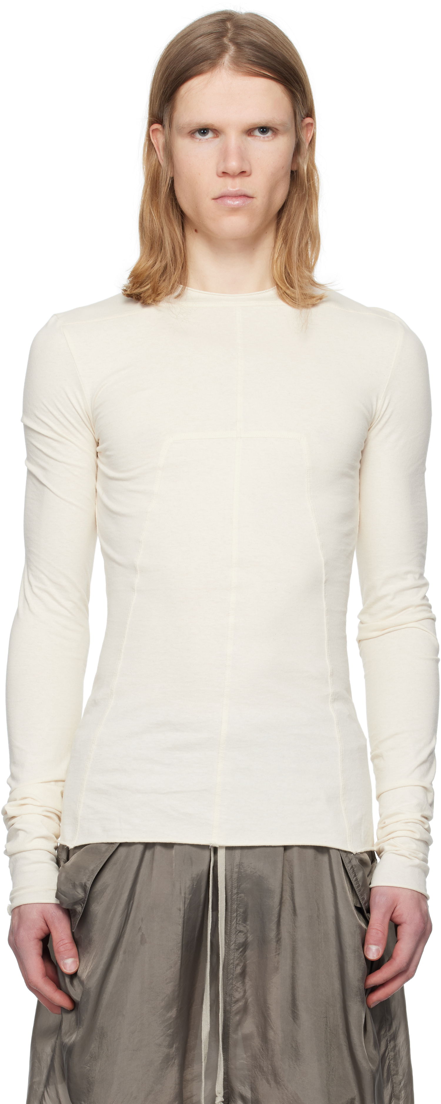 Tričko Rick Owens Rick Owens Hollywood Classic Long Sleeve T-Shirt Biela | RU01E5271 JNC, 0