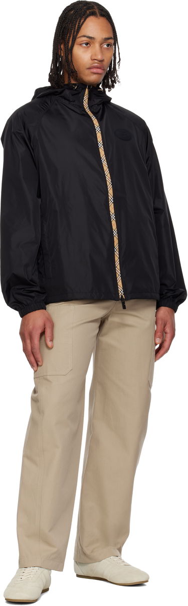 Vetrovka Burberry Checker-Tape Nylon Hooded Jacket Čierna | 8122848, 3