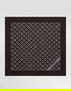 Dolce & Gabbana Silk Pocket Square with Micro Diamond Print and Logo