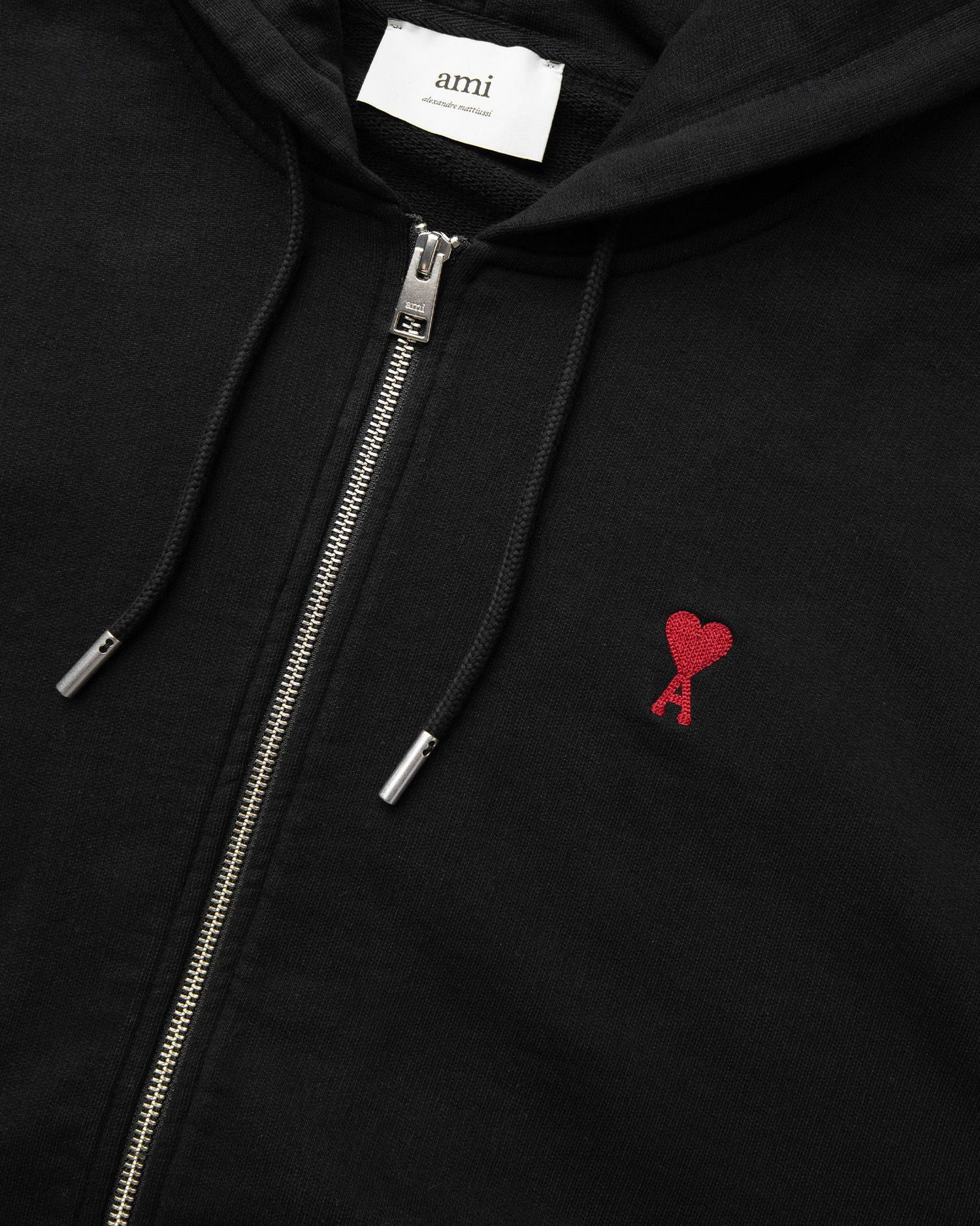 Mikina AMI AMI Paris Classic Ami De Coeur Zip Hoodie 3XL Čierna | BFUSW435.730-001, 1