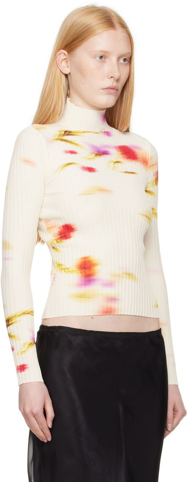Sveter FERRAGAMO Ferragamo Blossom Print Turtleneck Top Biela | 781156, 1