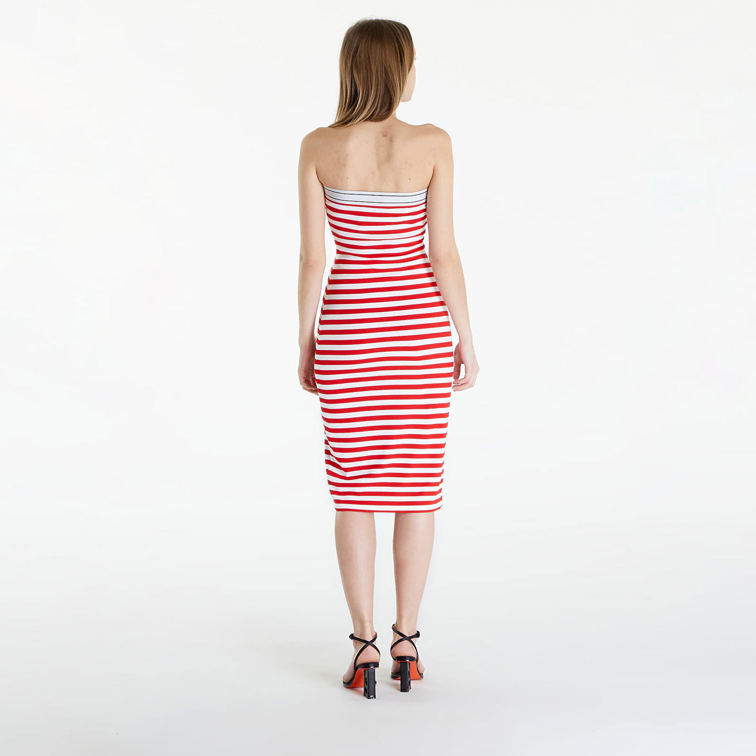 Šaty Tommy Hilfiger Tommy Jeans Logo Tape Stripe Knee Lenght Tube Dress Červená | DW0DW17922 XNL, 1