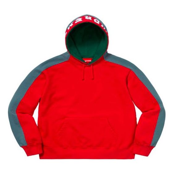 Mikina Supreme Paneled Hooded Sweatshirt FW18 by Supreme Červená | SUP-FW18-772