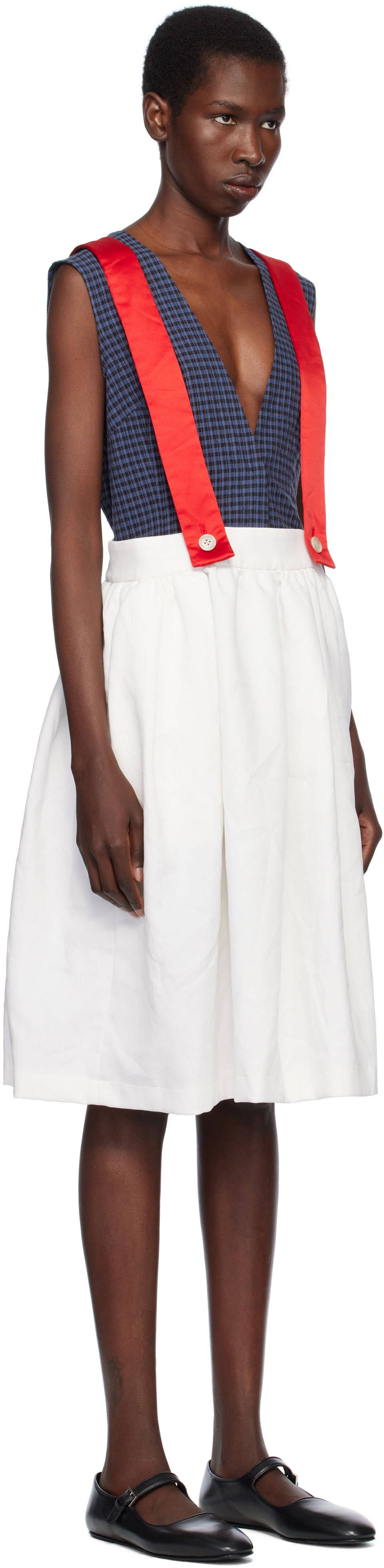Sukňa Comme des Garçons Comme des Garçons Girl Gabardine & Satin Midi Skirt Biela | NO-A005-051, 1