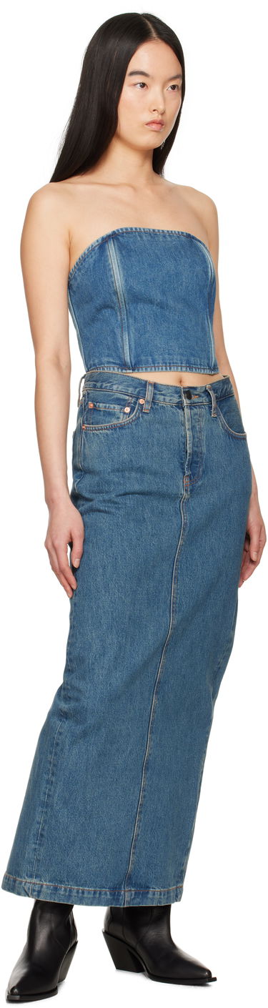 Sukňa WARDROBE.NYC WARDROBE.NYC Denim Tube Top Modrá | W1078PC, 3