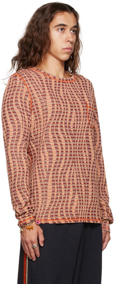 Tričko Anna Sui Exclusive Orange Stripe Long Sleeve T-Shirt Oranžová | M622G22, 3