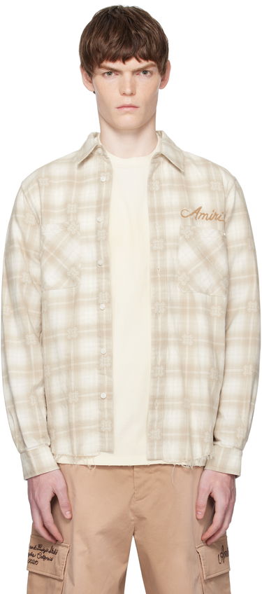Košeľa AMIRI Amiri Bleach Bandana Patch Flannel Shirt Béžová | AMSTFL1015, 0