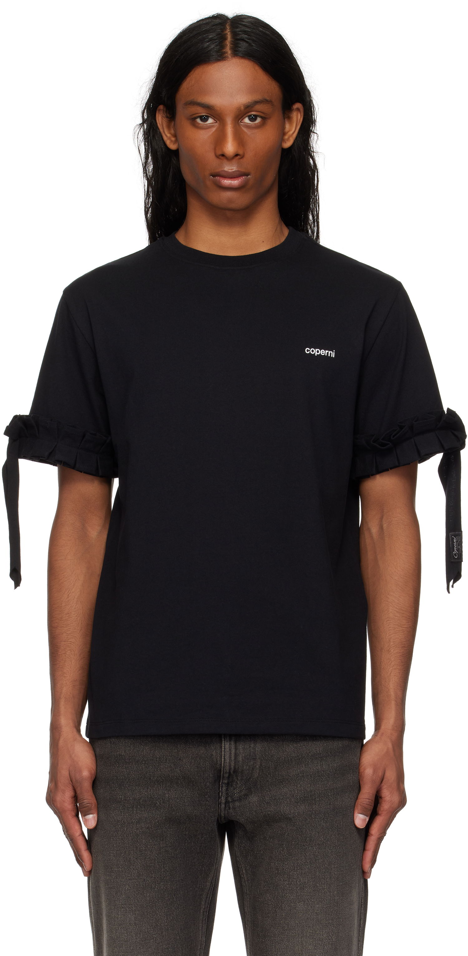 Tričko Coperni Coperni Ruffle Logo Boxy T-Shirt Čierna | COPJS133F5028MEN, 0