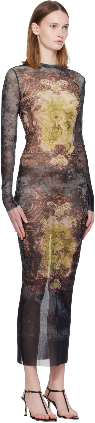 Šaty Jean Paul Gaultier The Long Médaillon Sheer Mesh Printed Maxi Dress Rôznofarebný | 25/04-W-DR023-M006P-005740, 1